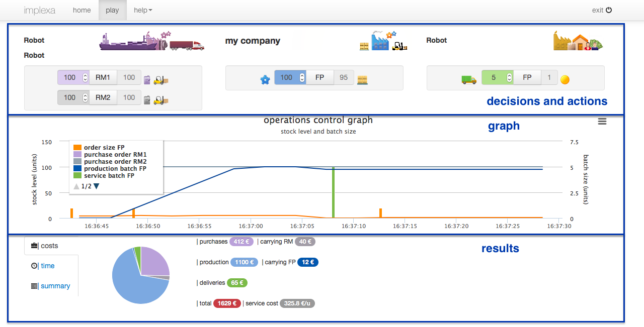 implexa user interface